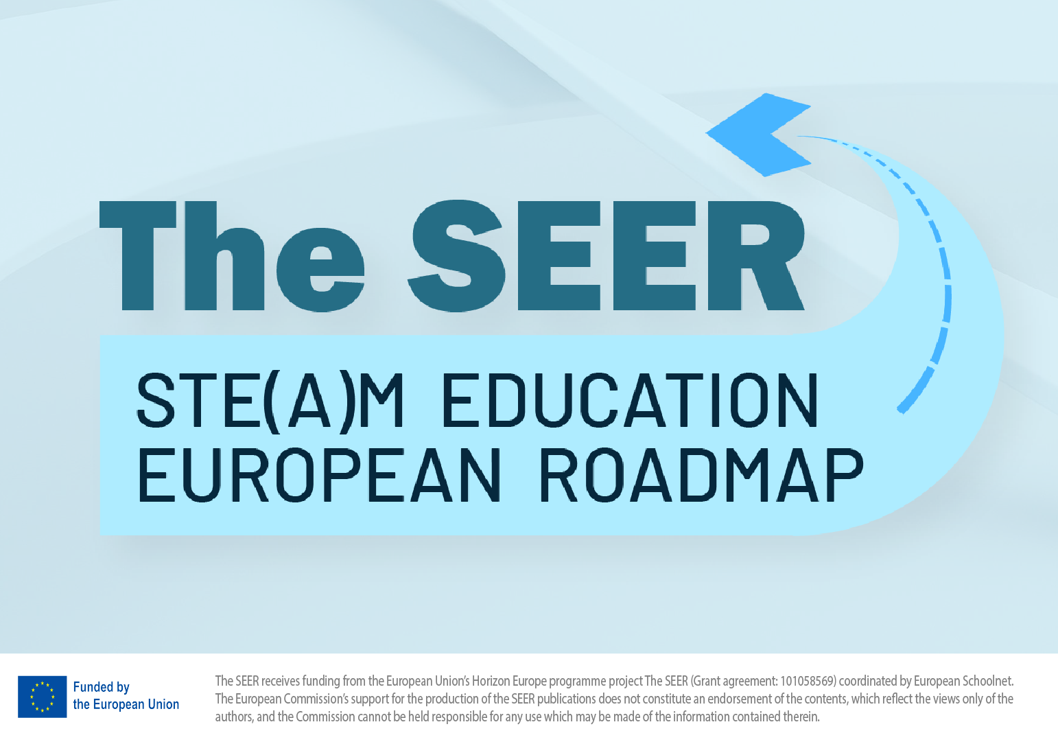 The Seer Logo mit dem Text darunter: "STE(A)M Education European Roadmap"