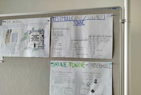 Schüler:innen-Plakat zum Thema Mülltrennung